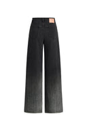 Elara Ombré Strass Weite Jeans aus Baumwoll-Denim