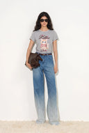 Elara Jeans mit geradem Bein und Strasssteinen