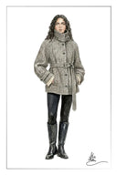 Eleanor Flecked Herringbone Cropped Coat in Wool Alpaca Blend