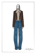 Eleanor Crop Houndstooth Blazer in Light Wool-Blend