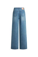 Eleanor Crystal Embellished Straight Leg Jeans in Cotton Denim