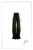 Eleanor Crystal Embellished Straight Leg Jeans in Cotton Denim