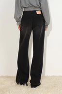 Eleanor Embellished Straight Leg Jeans in Cotton Denim