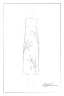 Eleanor Handcrafted Flora 3D Studded Sleeveless Dress in Silk-Wool Satin
