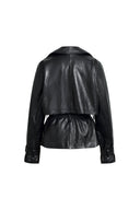 Eliana taillierte Cropped-Trenchjacke aus gewachstem Lammleder