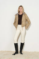 Eliza Cropped Skinny Jeans in Fleece Lined Denim