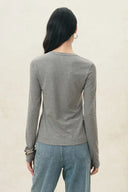Ella Grey Structured Seam Detail Top