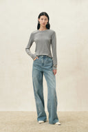 Ella Grey Structured Seam Detail Top