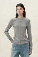 Ella Grey Structured Seam Detail Top