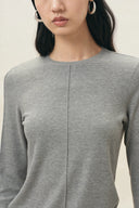 Ella Grey Structured Seam Detail Top