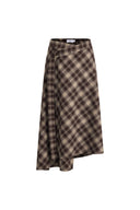 Elle Bias Cut Plaid Wrap Skirt in Lightweight Flannel