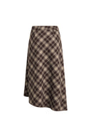 Elle Bias Cut Plaid Wrap Skirt in Lightweight Flannel