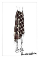 Elle Bias Cut Plaid Wrap Skirt in Lightweight Flannel