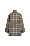 Elodie Reversible Cropped Coat with Scarf Collar in Wool Blend