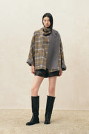 Elodie Reversible Cropped Coat with Scarf Collar in Wool Blend