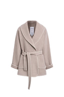 Eloise Belted Embroidery Coat in Wool Alpaca Blend