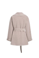 Eloise Belted Embroidery Coat in Wool Alpaca Blend
