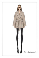 Eloise Belted Embroidery Coat in Wool Alpaca Blend