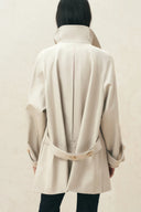 Elowen Pleated Back Cape Trench Coat in Cotton Twill