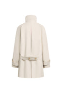 Elowen Pleated Back Cape Trench Coat in Cotton Twill