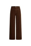 Ember Deconstructed Wide Leg Jeans in Velvet Flocked Denim