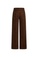 Ember Deconstructed Wide Leg Jeans in Velvet Flocked Denim