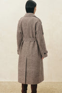 Long manteau oversize à chevrons Esme