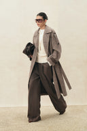 Long manteau oversize à chevrons Esme