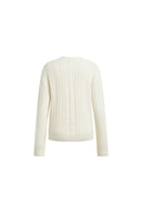 Esther Henley Sweater in Wool Blend Cable Knit