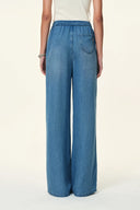 Eva Drapey Wide Leg Jeans in Lyocell Denim — Shorter Length