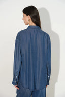 Camisa Eva Vintage Azul Aireada en Lyocell Denim
