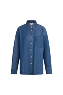 Camisa Eva Vintage Azul Aireada en Lyocell Denim