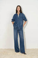 Camisa Eva Vintage Azul Aireada en Lyocell Denim