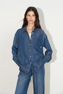 Camisa Eva Vintage Azul Aireada en Lyocell Denim