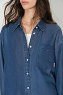 Camisa Eva Vintage Azul Aireada en Lyocell Denim