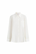 Eve White Openwork Relaxed Shirt in Cotton