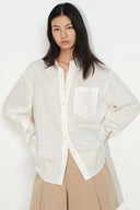 Eve White Openwork Relaxed Shirt in Cotton
