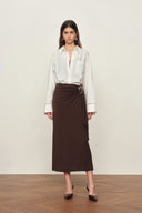 Eve White Openwork Relaxed Shirt in Cotton