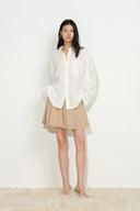 Eve White Openwork Relaxed Shirt in Cotton