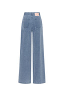 Jeans Sunny a gamba larga in jacquard di denim di cotone