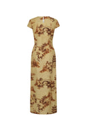 Tansya Qipao-Kleid mit orientalischem Print aus Viskose-Mischung