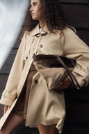 Yori Wrinkle Resistant Midi Trench Coat in Lightweight Cotton