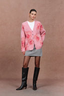 Juliet Orchideen Jacquard Cardigan aus Alpaka-Strick