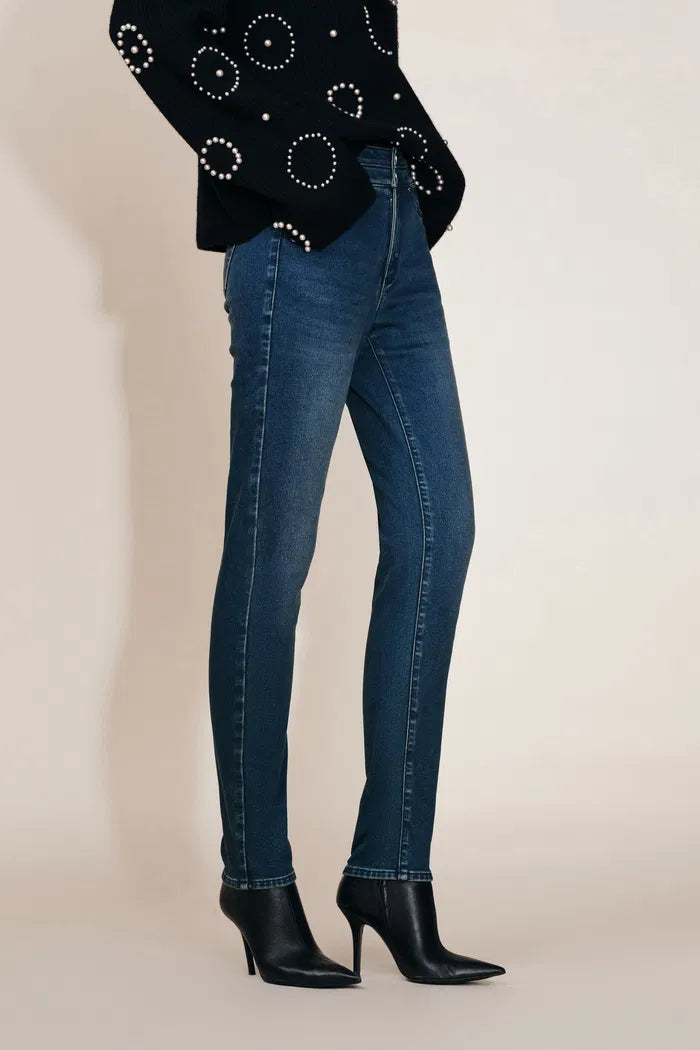 Eliza Stretchy Slim Fit Jeans in Fleece-Lined Denim