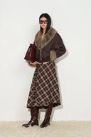 Gretchen Cropped Parka Jacket in Faux Suede