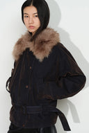 Aviana Padded Jacket with Detachable Faux Fur Collar