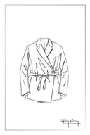 Kano Single Button Tie Waist Blazer and Pants Matching Set in Fine Wool Blend