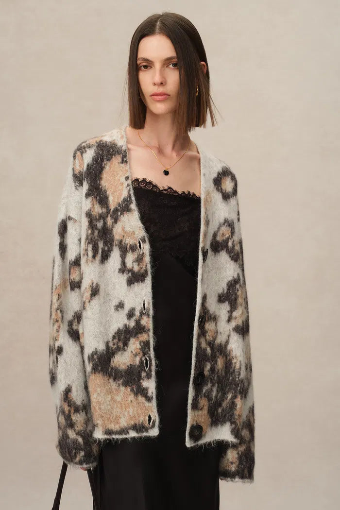 Madge Leopard Print Cardigan in Baby Alpaca Knit – fbrq.com Madge Leopard Print Cardigan in Baby Alpaca Knit – fbrq.com
