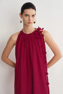 Alice Hand Woven Flora Sleeveless Dress in Acetate-Linen Blend