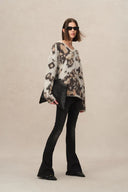 Elsie Leopard Print Sweater in Baby Alpaca Blend Knit